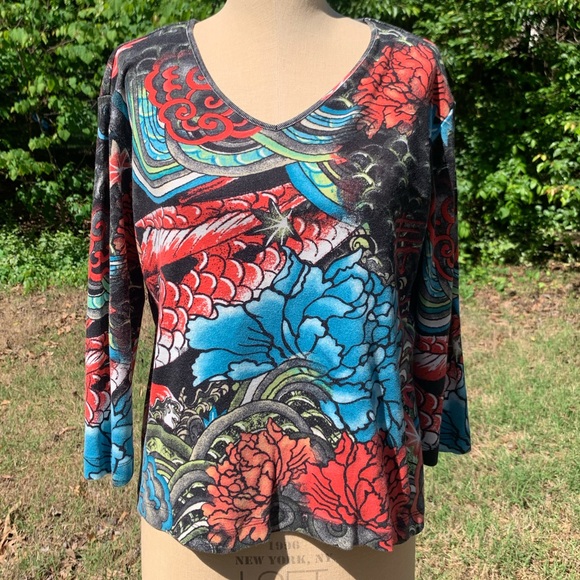 Vintage Tattoo Design V-Neck Tee - Picture 2 of 14